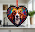 Beagle Stained Glass Effect Heart Suncatcher